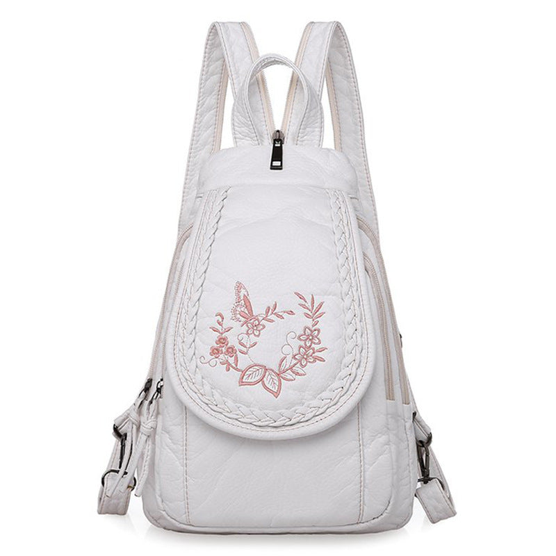 Wholesale PU Embroidery Flower Multifunctional Chest Bag Backpack
